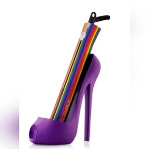 Royale Cinderella Shoe Hair Tool Holder In Purple Or Blue.